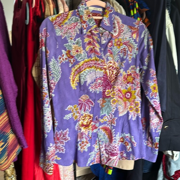 38, XS Etro Vintage Cotton Button Down - Picture 1 of 4